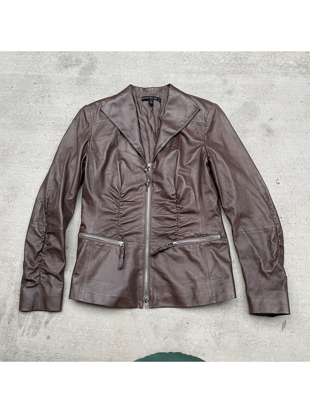 Lafayette 148 New York Women's Brown LEATHER Jacket Size 2 SOFT!